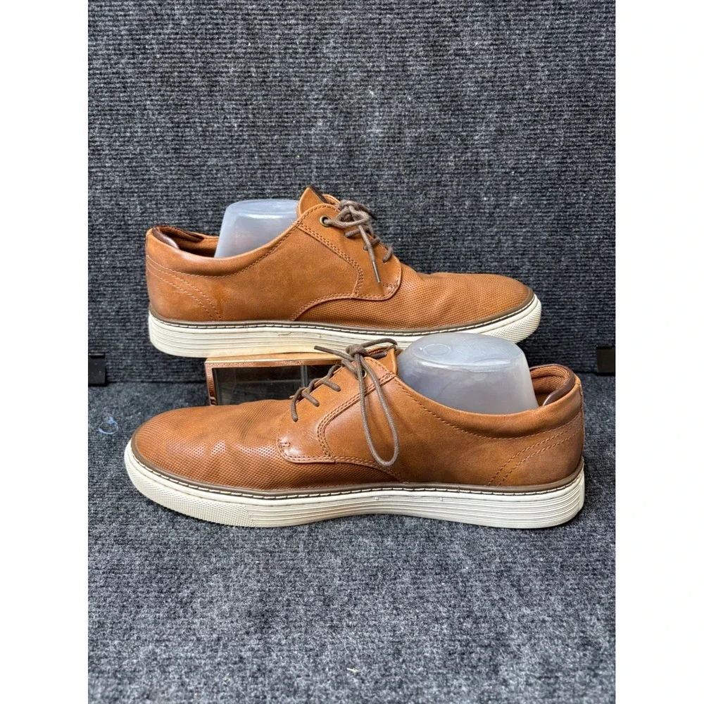 Crown Vintage Thoren Mens Tan Perforated Oxford Sneakers Size 12M CR-THOREN